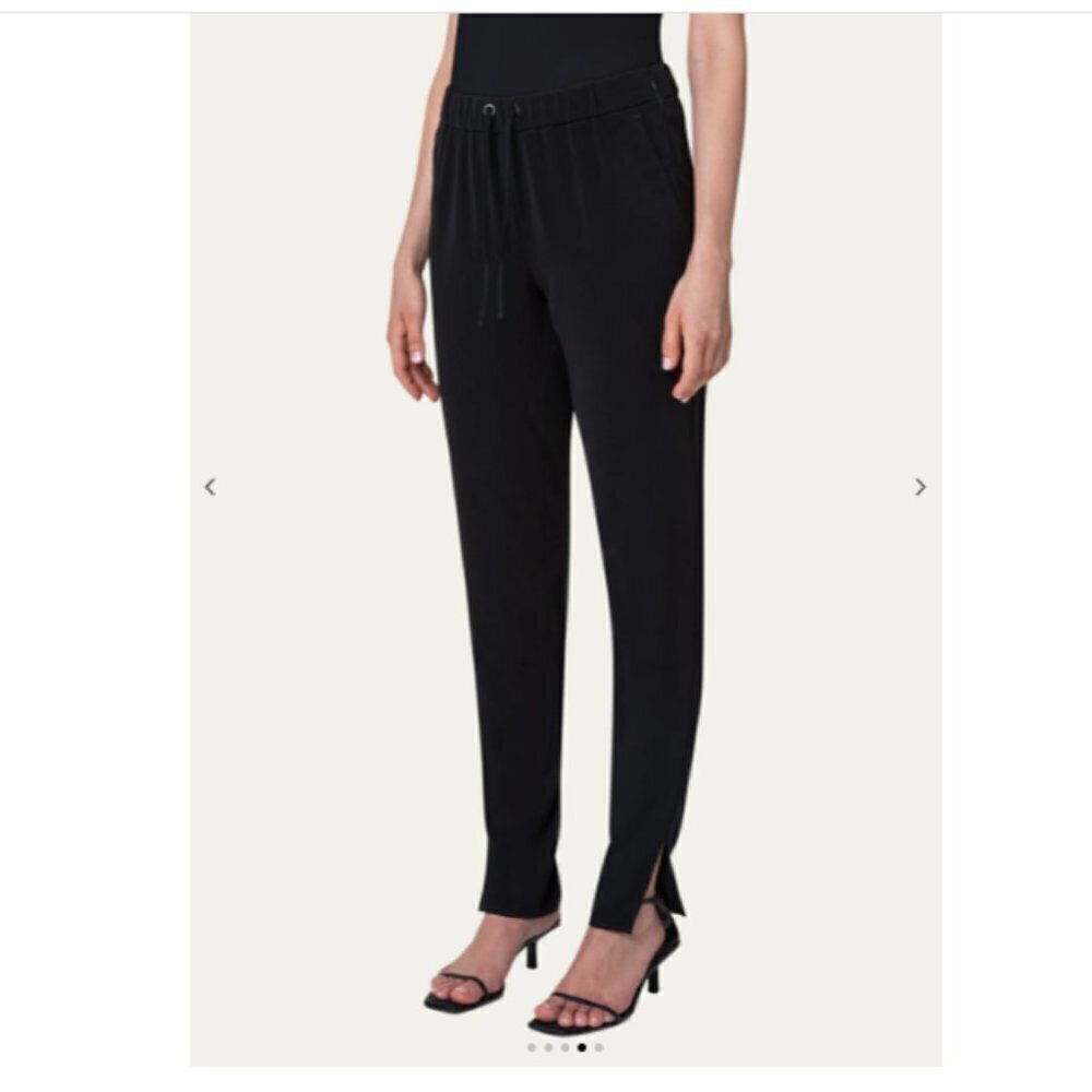 AKRIS Punto Mike Scandinavian Pants Minimalist Black Straight Leg Size 10